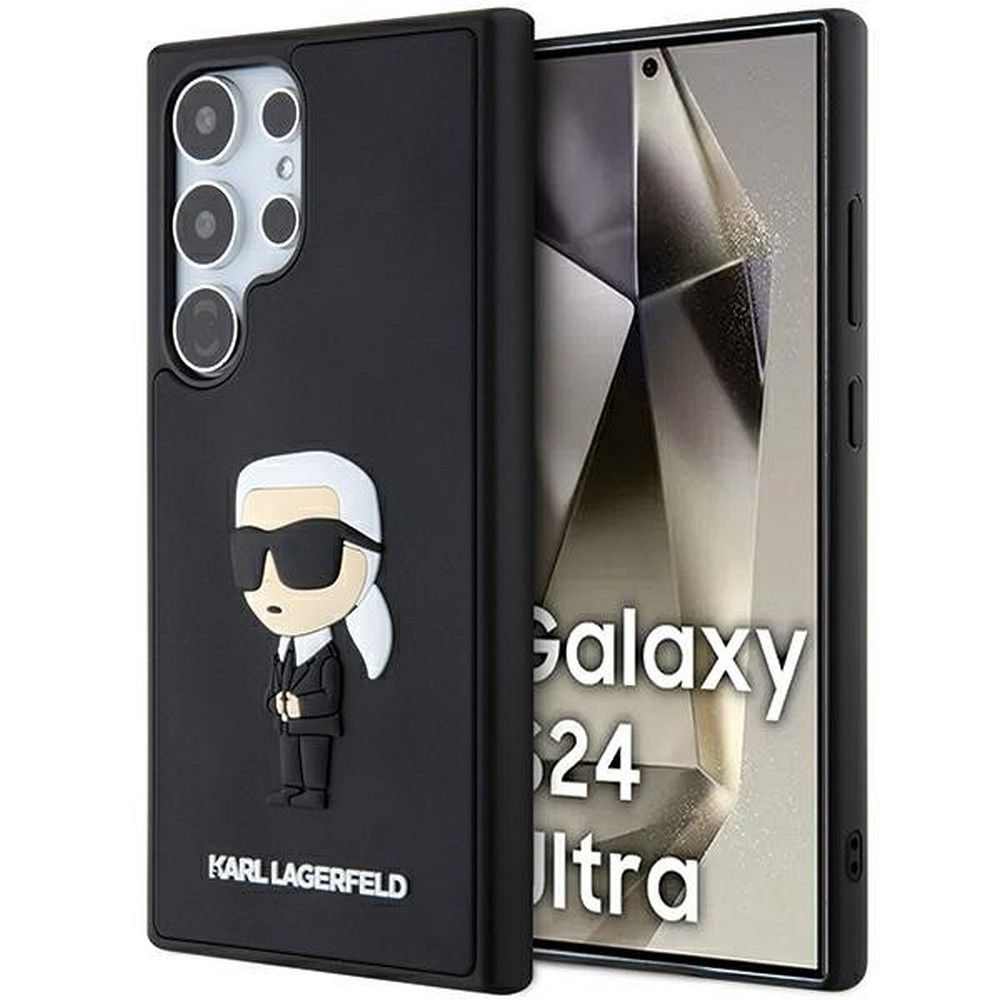 KARL LAGERFELD obal pre SAMSUNG S24 Ultra KLHCS24L3DRKINK (3D RUBBER IKONIK NFT) čierny