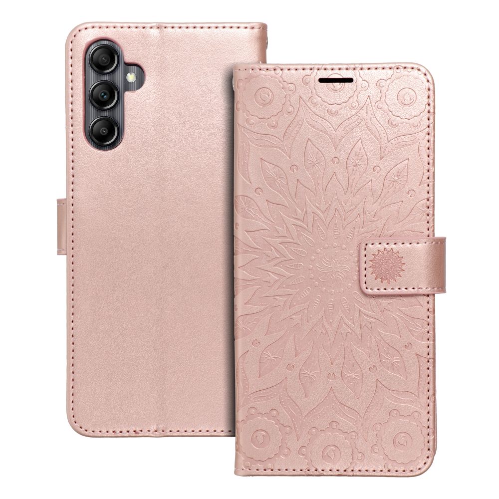 MEZZO knižkový obal pre SAMSUNG A14 4G / A14 5G mandala rose zlatý