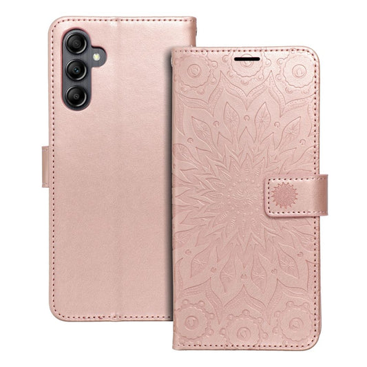 MEZZO knižkový obal pre SAMSUNG A14 4G / A14 5G mandala rose zlatý