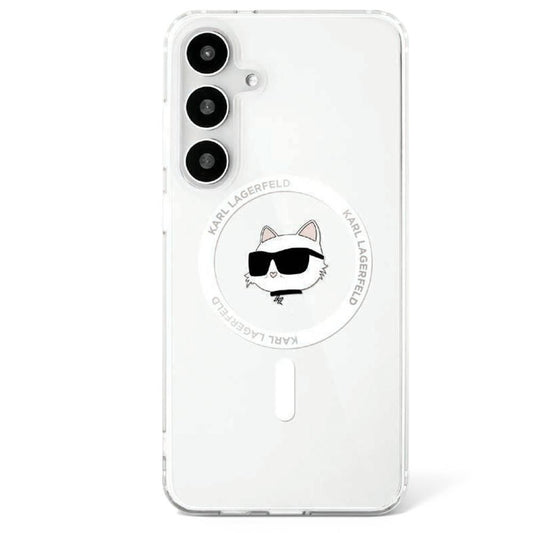 KARL LAGERFELD obal pre SAMSUNG S25 KLHMS25SHLSCHH (Magnetic IML Metal Choupette Head) biely