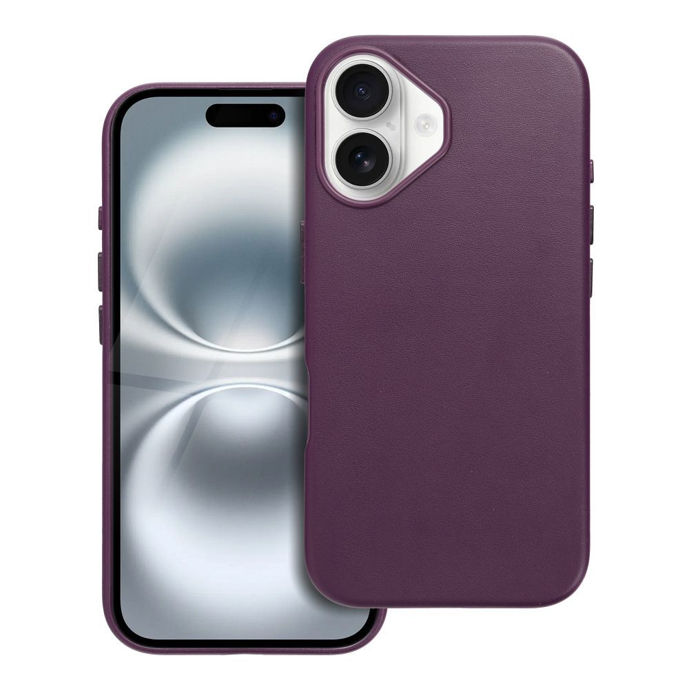 LEATHER MAG COVER obal pre iPhone 16 dark violet