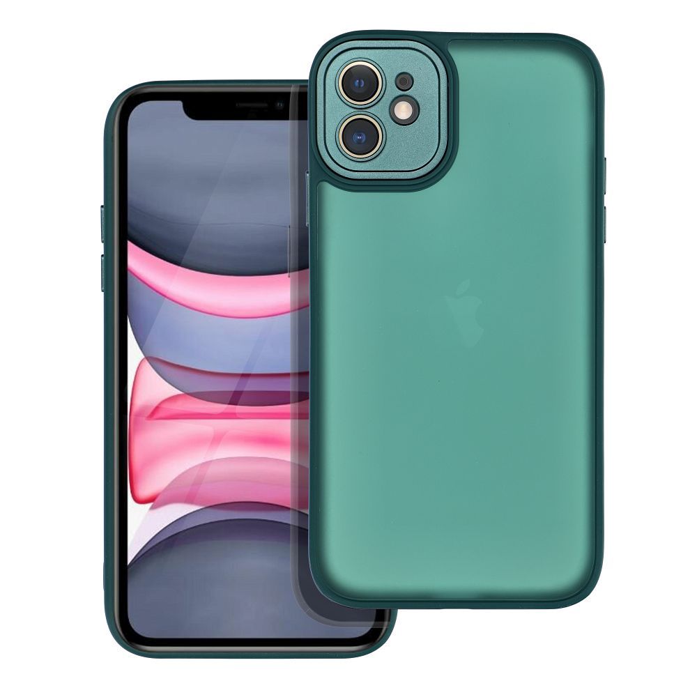 polopriehľadný obal pre iPhone 11 tmavo zelený