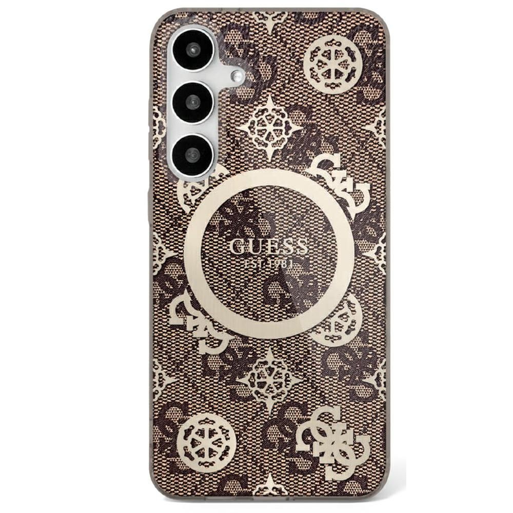 GUESS obal pre SAMSUNG S25 Ultra GUHMS25LH4PYEEW (Magnetic IML Peony on 4G Background) hnedý