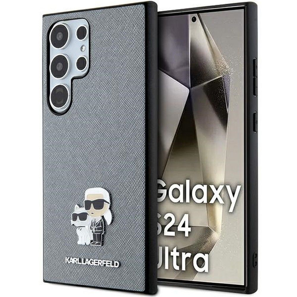 KARL LAGERFELD obal pre SAMSUNG S24 Ultra KLHCS24LPSAKCMPG (SAFFIANO KC PIN) sivý