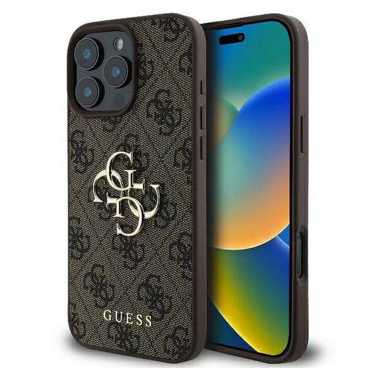 GUESS obal pre iPhone 16 Pro Max GUHCP16X4GMGBR (4G PU Big Logo) hnedý