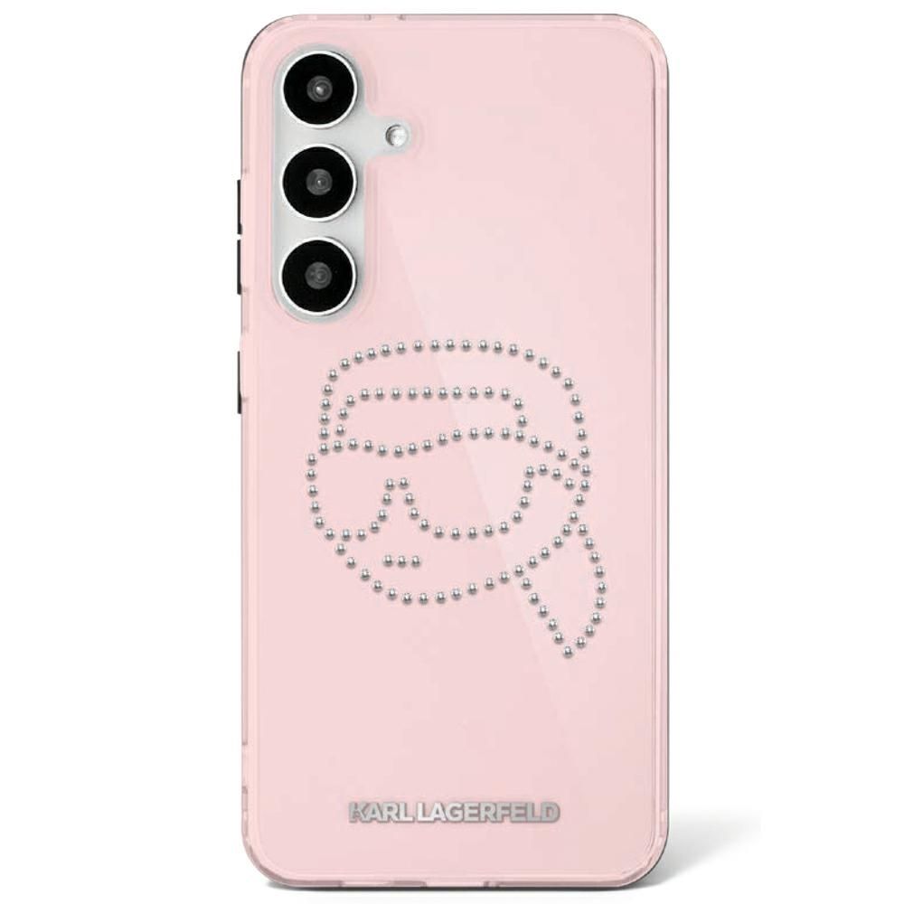 KARL LAGERFELD obal pre SAMSUNG S25 Ultra KLHCS25LHKHDCELP (IML Rhinestones K Head) ružový