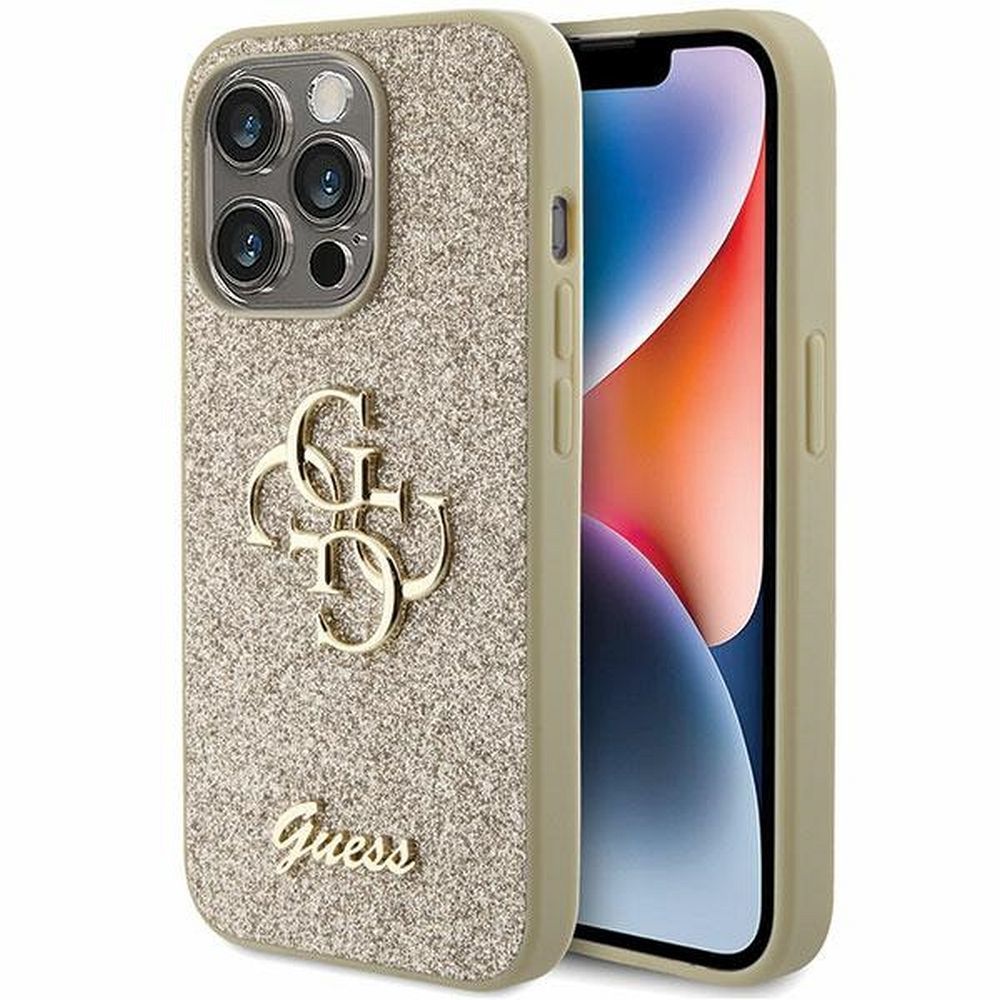 GUESS obal pre iPhone 15 Pro Max GUHCP15XHG4SGD (Fixed Glitter Big 4G) zlatý