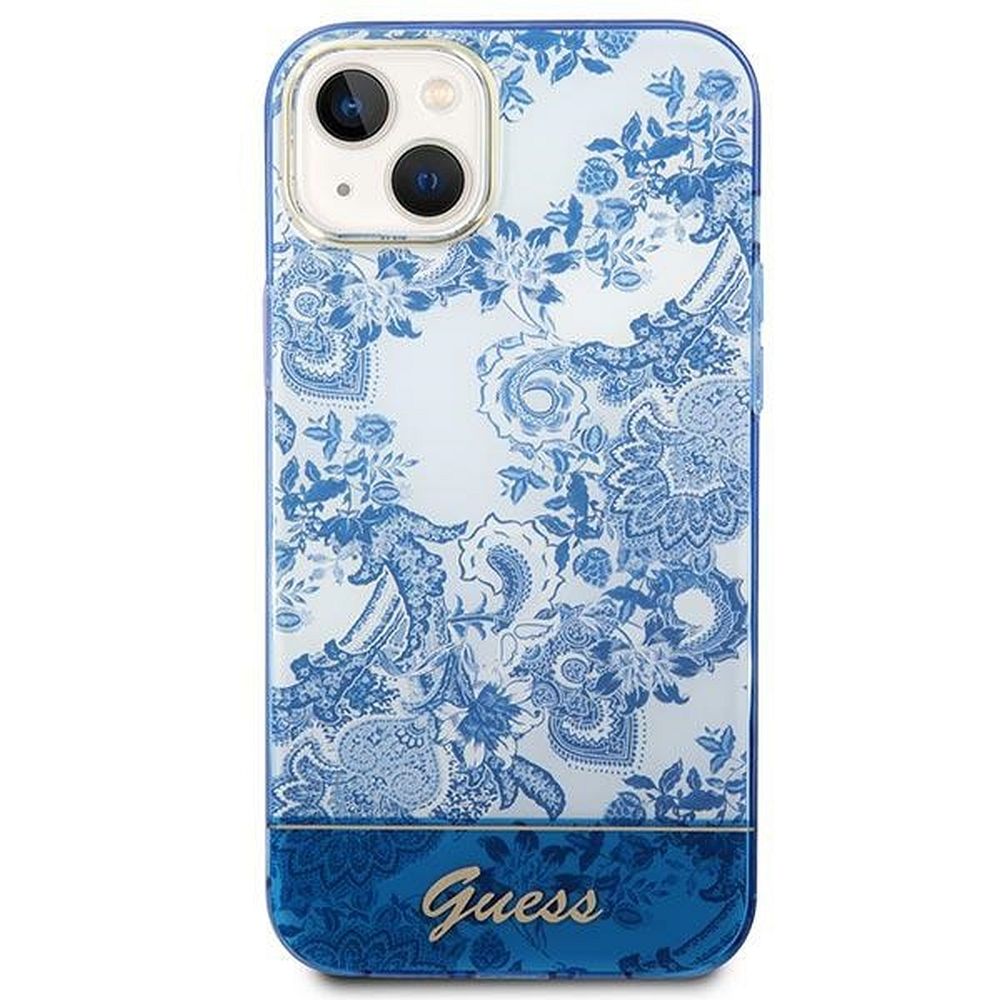 GUESS obal pre iPhone 14 Plus GUHCP14MHGPLHB (IML Electro Cam TDJ) modrý