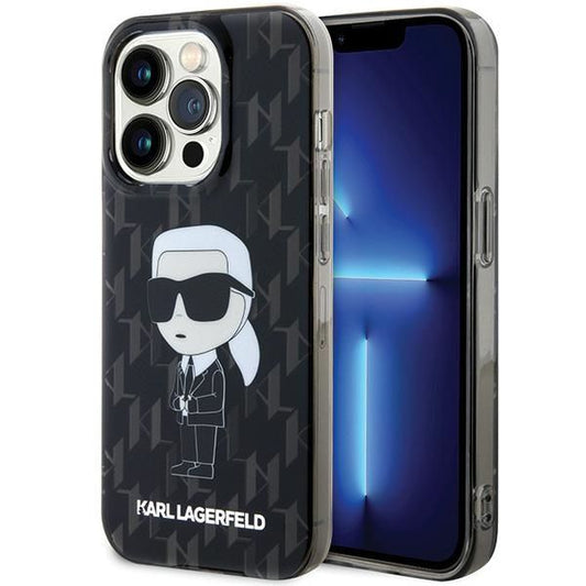 KARL LAGERFELD obal pre iPhone 15 Pro KLHCP15LHNKMKLK (Ikonik Monogram) čierny