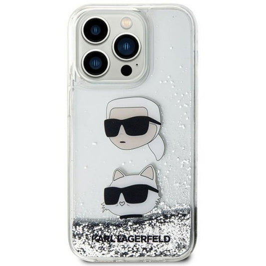 KARL LAGERFELD obal pre iPhone 11 KLHCN61LDHKCNS (Liquid Glitter KC) biely