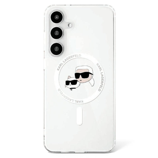 KARL LAGERFELD obal pre SAMSUNG S25 KLHMS25SHLSKCH (Magnetic IML Metal KC Heads) biely