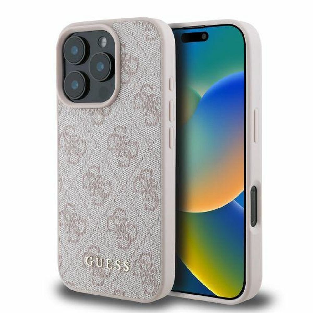 GUESS obal pre iPhone 16 Pro GUHCP16LG4GFPI (PU 4G Classic) ružový