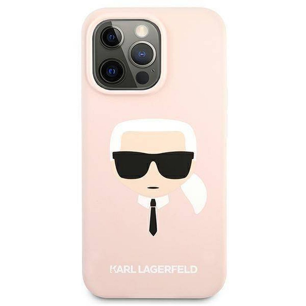 KARL LAGERFELD obal pre iPhone 13 Pro KLHCP13LSLKHLP (Silicone K. Head) svetlo ružový