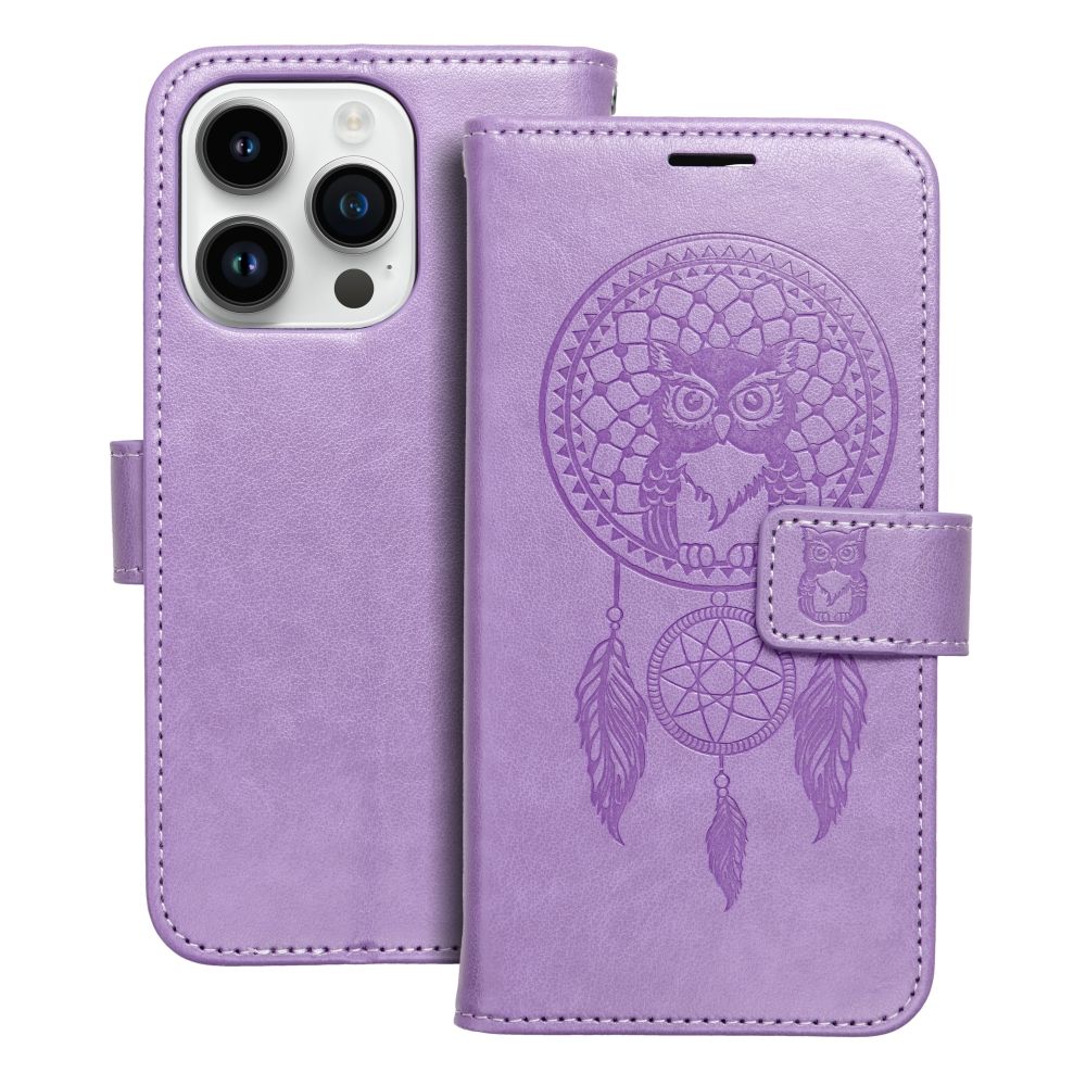 MEZZO knižkový obal pre iPhone 14 Pro dreamcatcher fialový