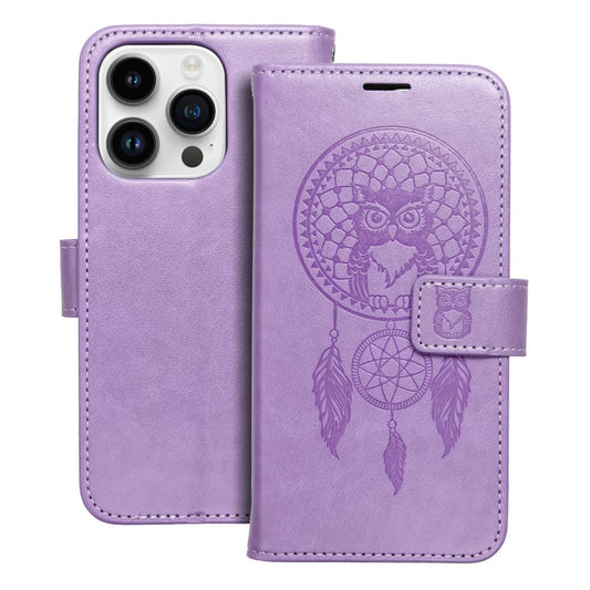 MEZZO knižkový obal pre iPhone 14 Pro dreamcatcher fialový