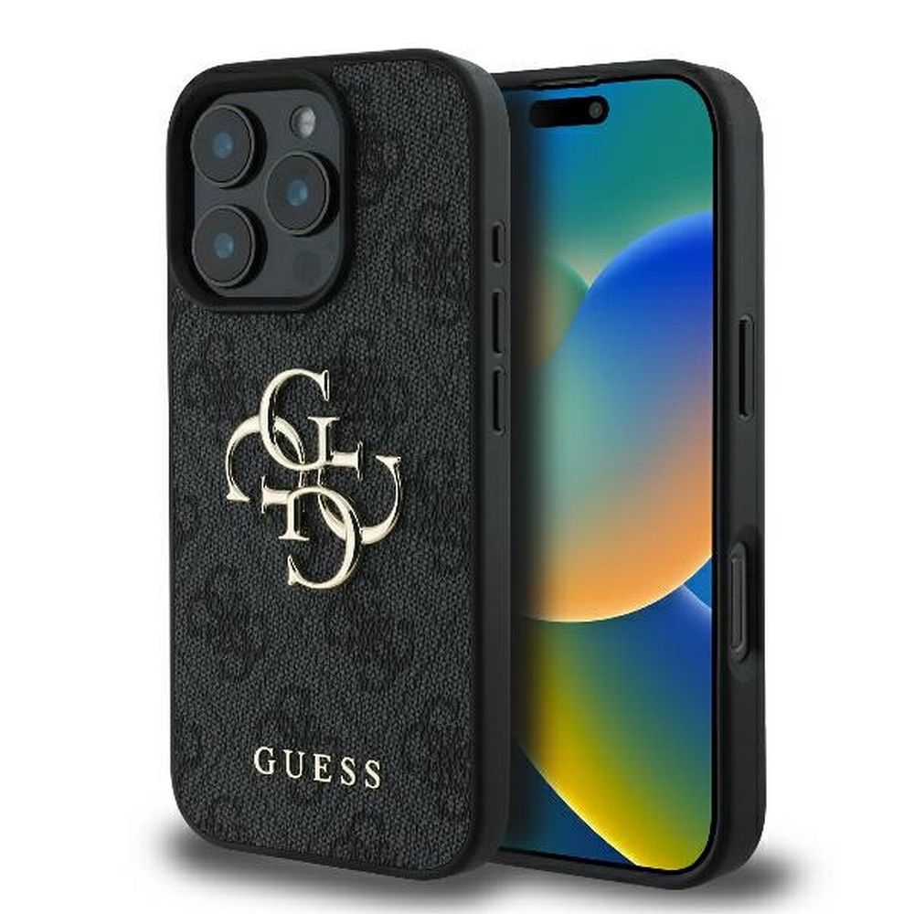 GUESS obal pre iPhone 16 Pro Max GUHCP16X4GMGGR (4G PU Big Logo) čierny