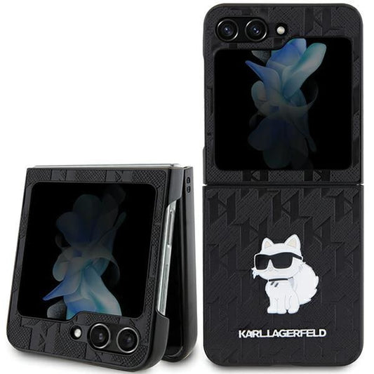 KARL LAGERFELD obal pre SAMSUNG Z Flip 5 KLHCZF5SAPCHNPK (Saffiano Mono Choupette PIN) čierny