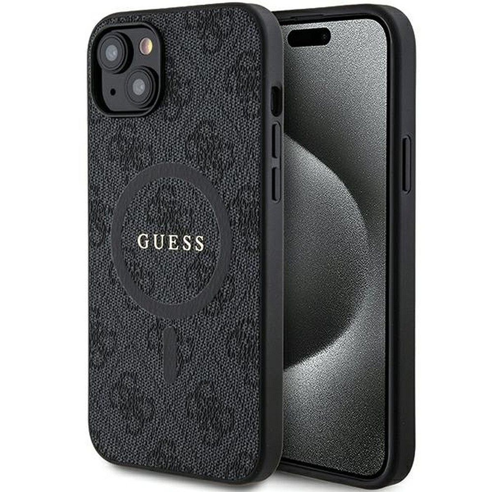 GUESS obal pre iPhone 14 s funkciou MagSafe GUHMP14SG4GFRK (4G Ring classic logo) čierny