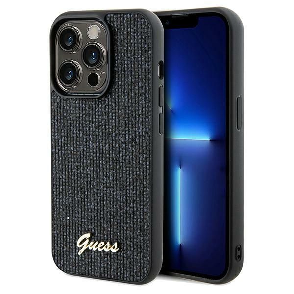 GUESS obal pre iPhone 14 Pro GUHCP14LPMSDGSK (Disco Metal Script) čierny